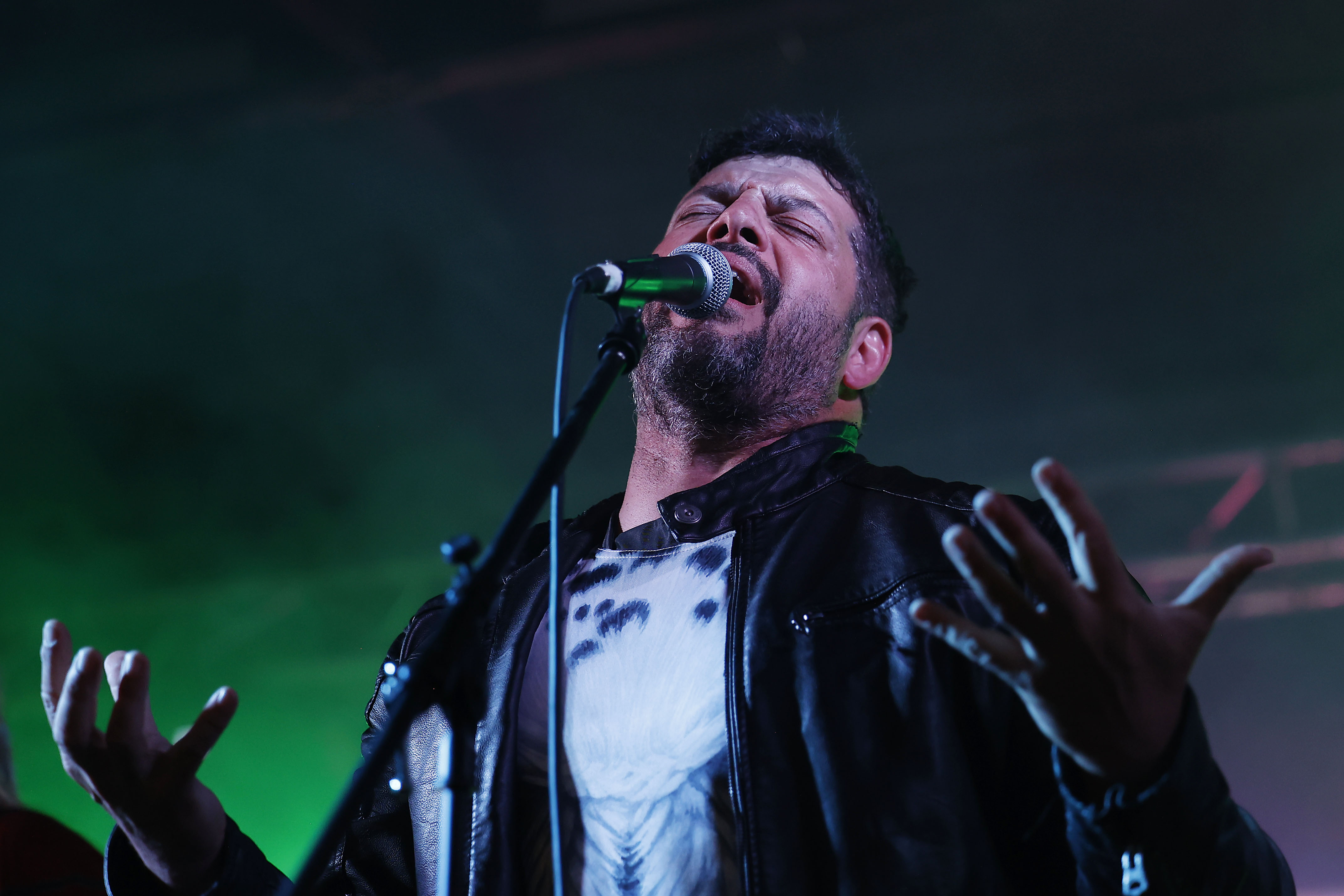 Cantante en luz verde